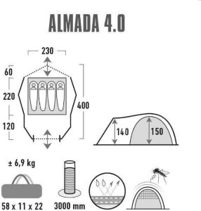Намет High Peak Almada 4 (Nimbus Grey) Намет High Peak Almada 4 (Nimbus Grey)
