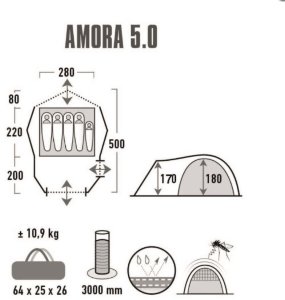 Палатка High Peak Amora 5.0 (Nimbus Grey)