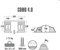 Палатка High Peak Como 4 (Nimbus Grey)