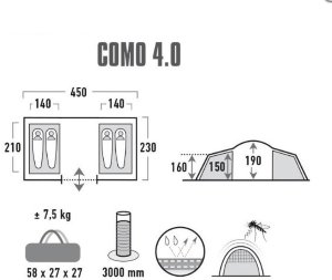 Палатка High Peak Como 4 (Nimbus Grey)