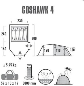 Палатка High Peak Goshawk 4 (Pesto/Red)