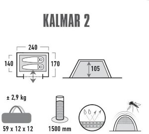 Палатка High Peak Kalmar 2 (Blue/Grey)