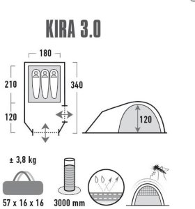 Палатка High Peak Kira 3.0 (Nimbus Grey)