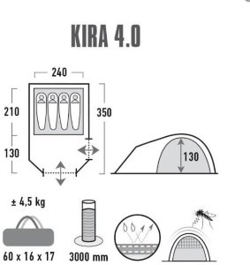Палатка High Peak Kira 4.0 (Nimbus Grey)