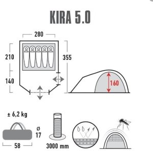 Палатка High Peak Kira 5.0 (Nimbus Grey)