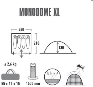 Палатка High Peak Monodome XL 4 (Pearl)