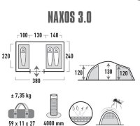 Палатка High Peak Naxos 3.0 (Dark Grey/Green)