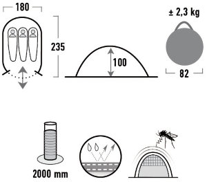 Палатка High Peak Vision 3 (Green)