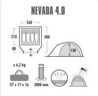 Палатка High Peak Nevada 4.0 (Nimbus Grey)