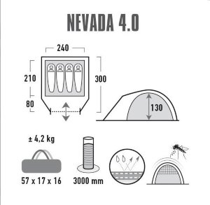 Палатка High Peak Nevada 4.0 (Nimbus Grey)