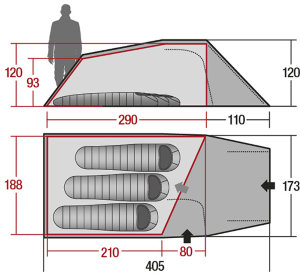 Намет Wechsel Outpost 3 Zero-G (Sand) + килимок надувний 3 шт Намет Wechsel Outpost 3 Zero-G (Sand) + килимок надувний 3 шт