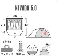Палатка High Peak Nevada 5.0 (Nimbus Grey)