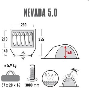 Палатка High Peak Nevada 5.0 (Nimbus Grey)