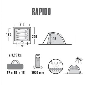 Палатка High Peak Rapido 3 (Dark Green/Light Green)