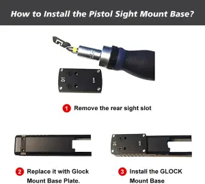 Основа коллиматора для Glock 17, 19, 22, 23, 26, 27, 34, 35, 37, 41