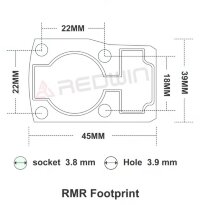 Крепление Пикатинни Red Win RMR со смещением 45 ° для коллиматорного прицела