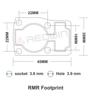 Крепление Пикатинни Red Win RMR со смещением 45 ° для коллиматорного прицела