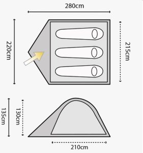 Палатка Highlander Birch 3 Rumba Red/Tango Red