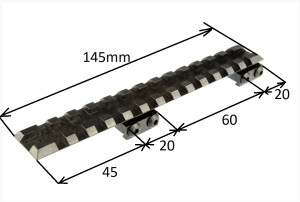 Планка KOZAP Picatinny на CZ527 145мм Чехия