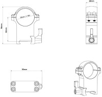 Кольца Vector Optics Стальные 30 мм Weaver/Picatinny быстросьемные средние