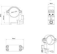 Кольца Vector Optics Сталеві 30 мм Weaver/Picatinny быстросьемные низкие