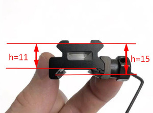 Компенсатор высоты Пикатинни/Picatinny с выносом. L 150 мм. H 11 мм