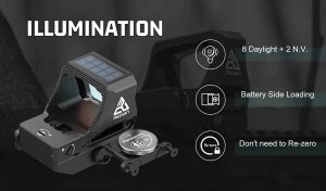 Коллиматорный прицел Red Win Cobra Max SP MTR QR три марки, солнечная батарея