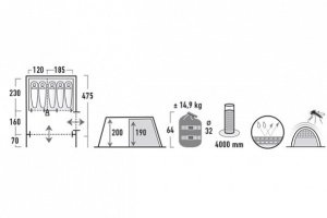 Намет High Peak Albany 5 (Grey/Blue) Намет High Peak Albany 5 (Grey/Blue)
