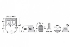 Палатка High Peak Alghero 5 (Grey/Blue)