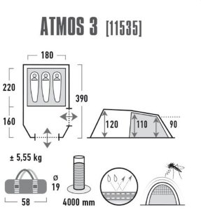 Палатка High Peak Atmos 3 (Dark Grey/Green) Палатка High Peak Atmos 3 (Dark Grey/Green)
