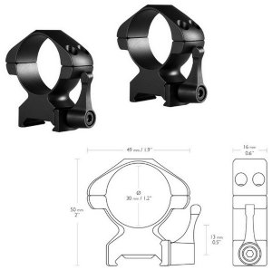Аксессуары Hawke Кольца Precision Fast Release 30mm/Weaver/High
