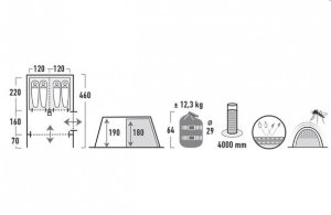 Палатка High Peak Albany 4 (Grey/Blue)