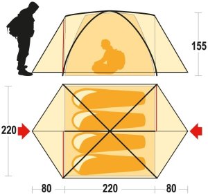 Палатка Ferrino Lhotse 4 (4000) Orange