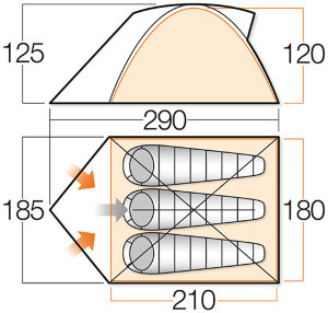 Палатка Vango Rock 300 Herbal