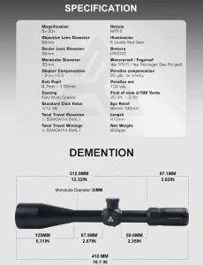 Оптичний приціл Red Win Torero 5-30x56 FFP