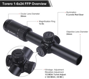 Оптичний приціл Red Win Torero 1-6x24 FFP сітка MAT-3 Оптичний приціл Red Win Torero 1-6x24 FFP сітка MAT-3