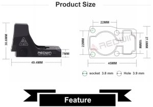 Коллиматорный прицел RedWin Cobra 1х26x22 MTR три марки