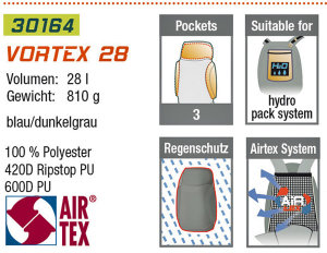 Рюкзак туристичний High Peak Vortex 28 (Blue/Dark Grey)