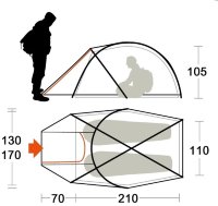Палатка Ferrino Pilier 2 (8000) Orange/Black