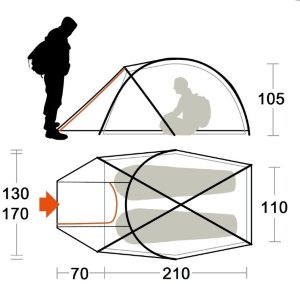 Намет Ferrino Pilier 2 (8000) Orange/Black Намет Ferrino Pilier 2 (8000) Orange/Black