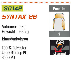 Рюкзак туристичний High Peak Syntax 26 (Blue/Dark Grey)